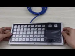 PS/2 45keys 5VDC Panel Mount Metal Keyboard With Touchpad
