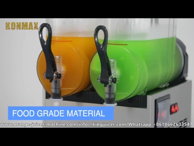 машина слякоти большой емкости 10L×2 коммерчески для сока напитка выпивает, 110V - 115V видео