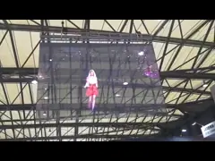 P3.9-7.8 Flexible Led Curtain Display , Transparent Led Video Wall 160°/160° Viewing Angle