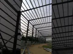 Сверхмощное Q345B h испускает лучи изготовленная стальная структура для мастерской video