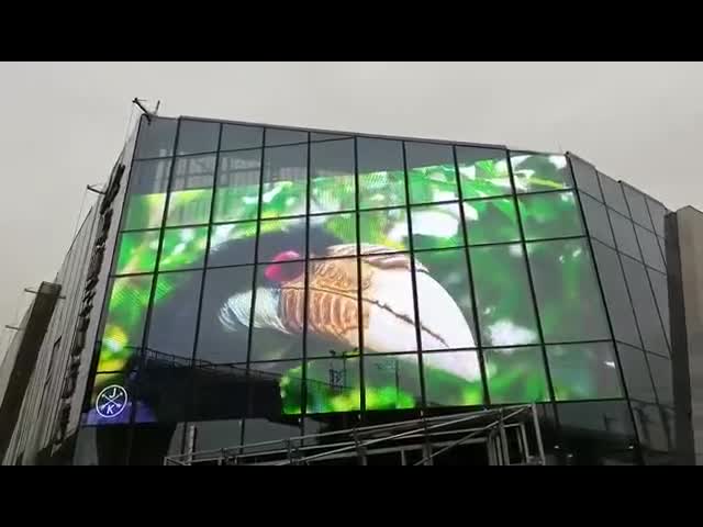Glass Wall Transparent Glass Led Display IP65 160 Degree Viewing Angle With 3X8mm Pixel