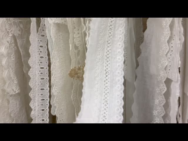 Белая отделка шнурка цветка 2КМ расстворимая в воде для одеяния, ремесленничества видео
