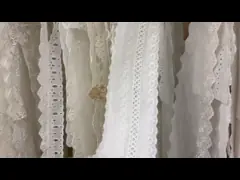 Белая отделка шнурка цветка 2КМ расстворимая в воде для одеяния, ремесленничества video