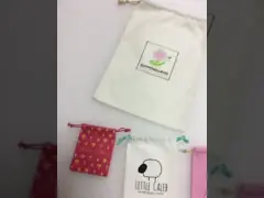 Покрашенные сумки подарка Дравстринг ткани, прочные сумки Дравстринг холста хлопка video