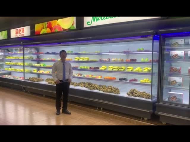 Охладителя Multideck супермаркета тип Европы витрины открытого открытого Refrigerating видео