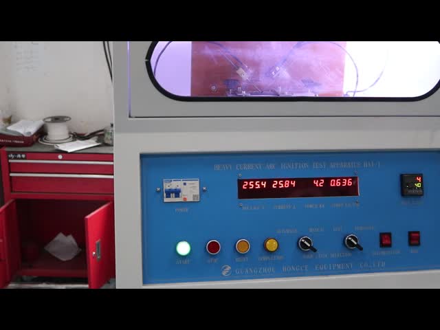 IEC60950 Flammability Testing Equipment / Heavy Current Ignition Tester Button Operation With Smoke Vent video