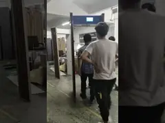 Быстрый металлоискатель дверной рамы пропуска, прогулка через сигнал тревоги голоса блока развертки температуры video