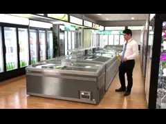 220 V 50hz Top Glass Sliding Door Deep Chest Freezer For Dairy Products