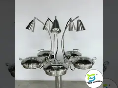 Станции шведского стола еды и оборудования Бервераге мобильные с 5 жук-чеферами и 5 лампами жары video