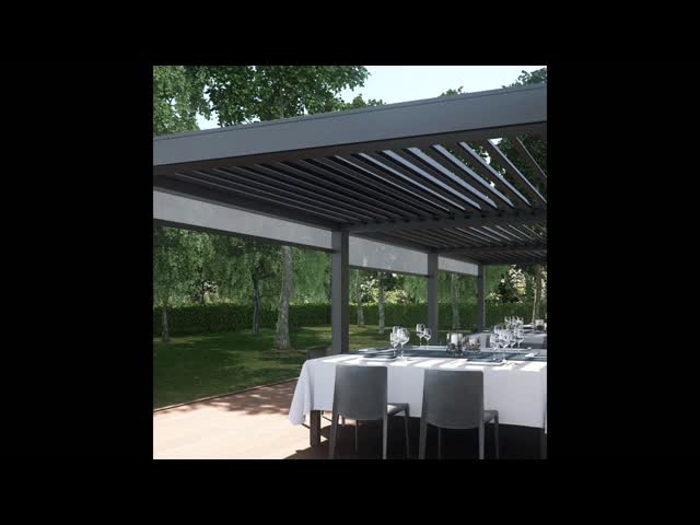 Пергола нагрузки 160kg/M2 снега Bioclimatic прикрепленная покрытая видео