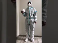 PPE Disposable Protective Suit , Chemical Protective Coveralls Clinical Mutiple Sizes