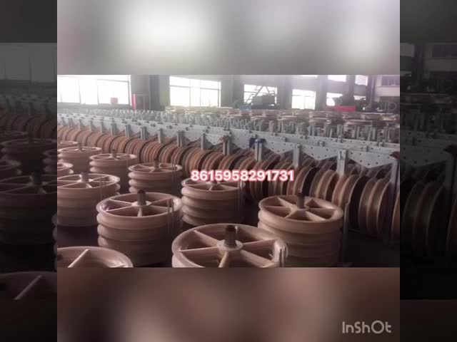 Middle Steel Six Nylon Seven Wheel Conductor Pulley For Stringing Equipment video