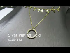 Ожерелье золота 14K циркона роскошное покрытое привесное с круглыми форменными и маленькими ювелирными изделиями серебра дизайна 925 деталя video