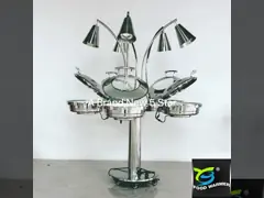 Электрический шведский стол высекая законченное зеркало дизайна стержня нержавеющей стали 304 станции вращая video