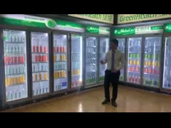 Коммерчески лимонады холодильника напитков показывают витрину холодильника/холодильника video