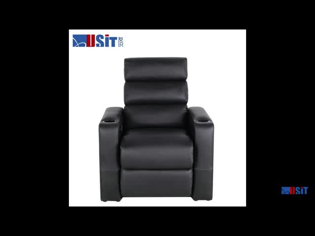 Black Adjustable Footrest Padded Recliner Seat For Living Room