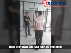 Расмка металлоискателя металлоискателя размера 700 тоннелей, прогулка безопасностью через ворота для поисков безопасностью video