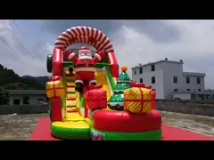 Надувной замок рождества скольжения Санта Клауса коммерчески раздувной для публики video