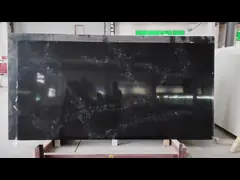 Black Calacata Artificial Quartz Kitchen Countertop With Coherent Pattern Engineering Quartz