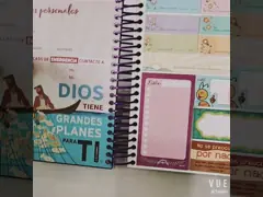 Spiral yearly monthly weekly planner with sticker and elastic