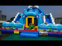 Water - Proof  Tarpaulin EN71 Inflatable Bouncer Slide