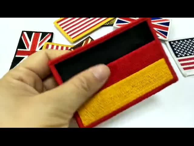 Custom USA Flag Military Style Embroidery Patches Hook On Uniform Arm