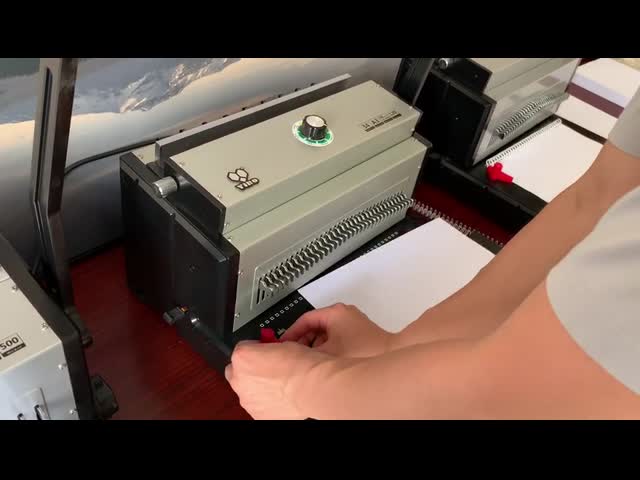 Double Loop Wire Spiral Binding Machine , Wire Binding Machine Hole Distance 8.47mm video