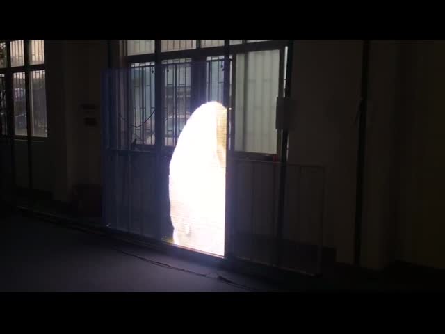 Glass Wall Transparent Led Display Ip65 160 Degree 30000 Dots / Sqm With 3X8mm Pixel
