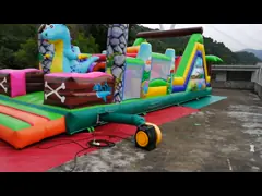 Замок юрской полосы препятствий парка раздувной комбинированный отскакивая для рекламы video