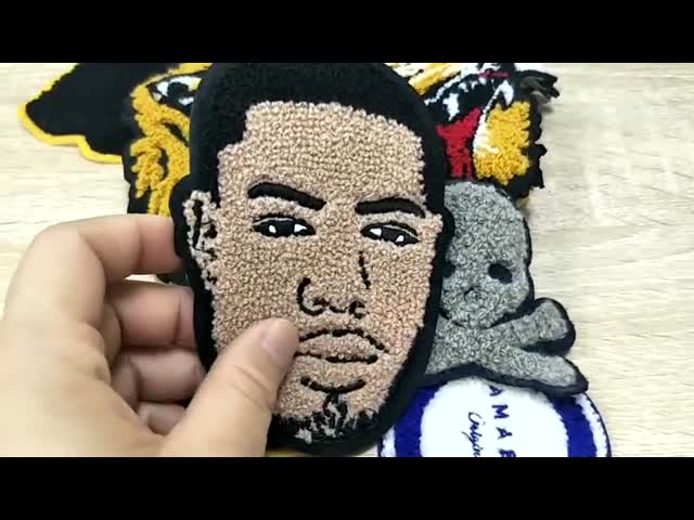 Image Chenille Embroidery Patches Custom No Minimum Size 10cmX6cm
