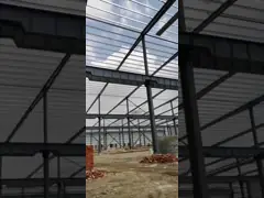 Структура рамки построения склада мастерской Q355 портальная стальная с надземным краном video