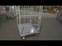 Ролловый контейнер Большой супермаркетный тележ, прочный складский трейлер video