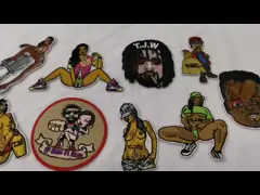 Custom Cool Punk Clothing Embroidered Skull Patches And Glue Backing NO MOQ