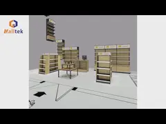 Погрузочная способность 90 кг Супермаркет Гондола Стеллажи супермаркетов Раки для демонстрации video