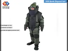 Полностью костюм одежды бомбы круглого оборудования обезвреживания неразорвавшихся бомб защитный с маской и шлемом video