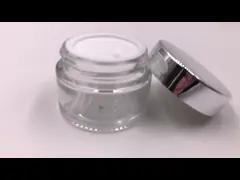 косметика 50g 20g упаковывая ясный стеклянный опарник сливк с алюминиевой крышкой video