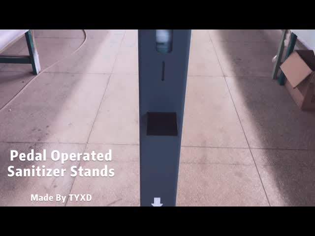 Всеобщей стойка металла дезинфицирующего средства руки 1литер стойки Санитисер ноги 1000мл эксплуатируемая педалью Рефиллабле с подносом потека видео