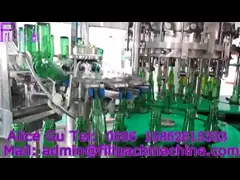 3 в 1 машине запечатывания пива стеклянной бутылки моя заполняя, линия пива бутылки заполняя video