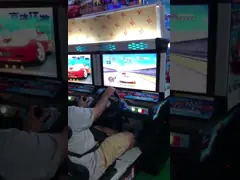 Двойной игровой автомат гонок автомобиля аркады игрока управляемый монеткой video