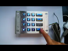 Blue Backlit IP65 DC5V 1.5mm Stroke Panel Mount Keyboard