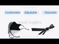 Washable Black Toggles Face Mask Sun 9mm Plastic Cord Stopper