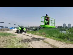 Дизельное заграждение привода 27m телескопичное поддержало повышать рабочие платформы video