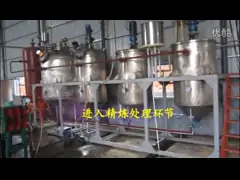 Оборудование нефтеперерабатывающего предприятия 3 танков, высокая эффективность машины рафинировки пальмового масла video