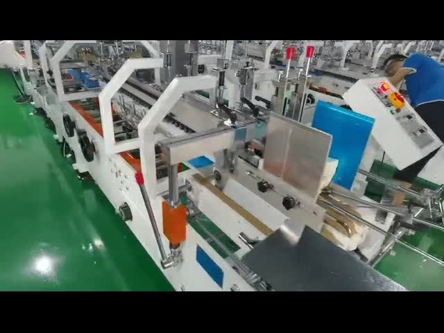 ZH-600G 380V 3.2KW Crash Lock Bottom Carton Folder Gluer Machine video