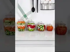 広い口の気密の発酵のガラス食糧小さなかん video