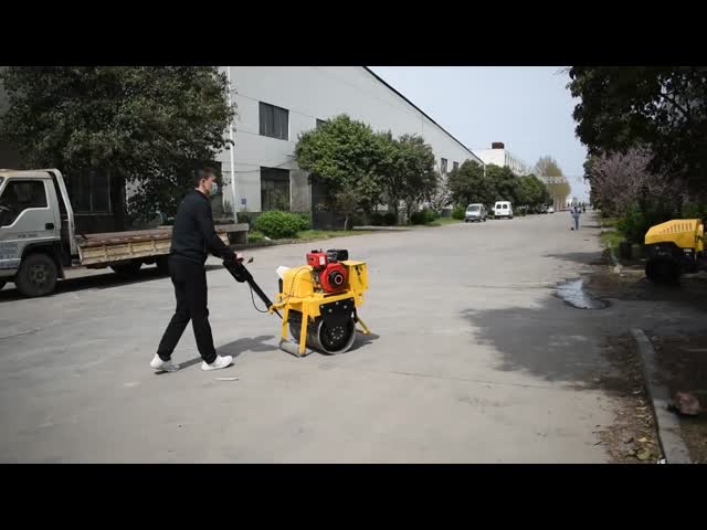 Double Wheel Pavement 450mm Walking Road Roller For Construction