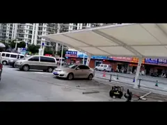 Подгонянный анти- УЛЬТРАФИОЛЕТОВЫЙ сарай автостоянки ткани PVDF для дома video