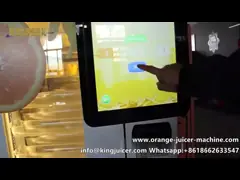 Аэропорт/станция метро свежо сжимали автомат апельсинового сока с стеклянным окном video