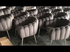 Modern dining chair with golden stainless steel legs