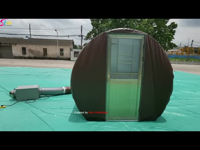 3mのドームのゆとりの浜のホテルの使用のための鉄骨フレーム トンネルおよびアルミニウム ドアが付いている膨脹可能な泡テント